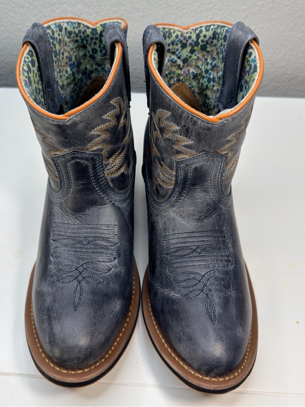 Laredo Sapphrye Women's Navy Blue Leather Western Cowboy Boots Size 8 - Picture 4 of 10
